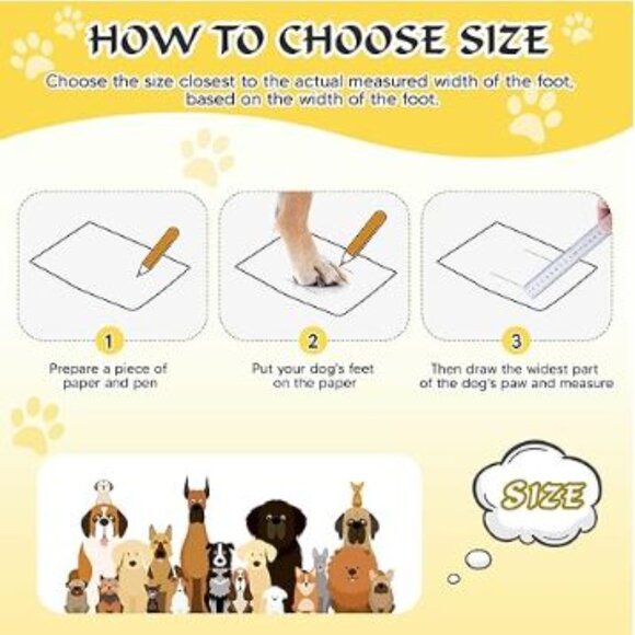 Fishoaky Dog Booties Anti-Slip Paw Protector Waterproof Pack of 4 Size 3 - Picture 9 of 9